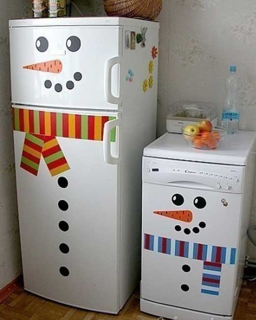 Украсить холодильник на новый год