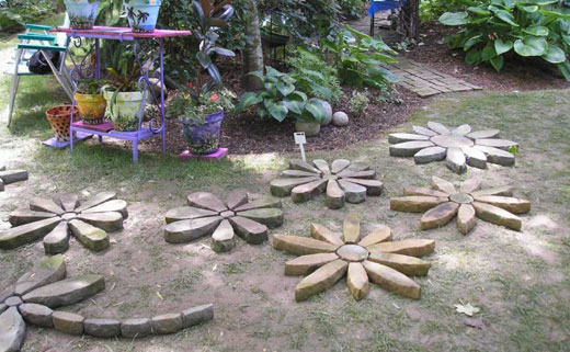 Идеи для сада: инкрустация садовых дорожек камнем