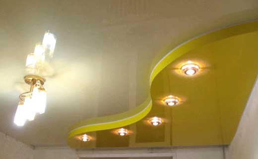 Натяжные потолки с правильно подобранными светильниками