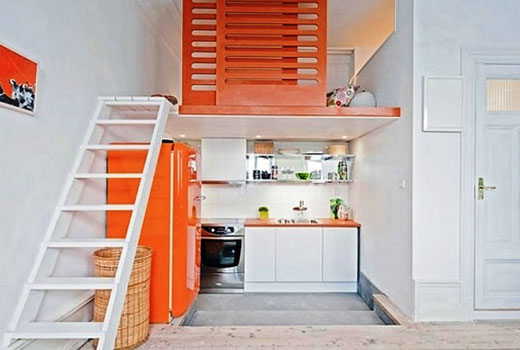кухня под лестницей 