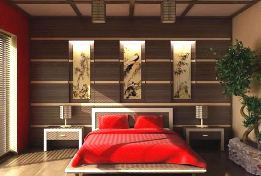 Текстиль в японской спальне 